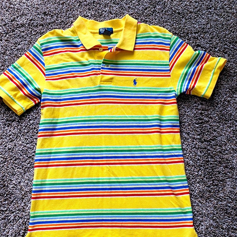 Ralph Lauren Colorful rainbow button up polo size L 14/16